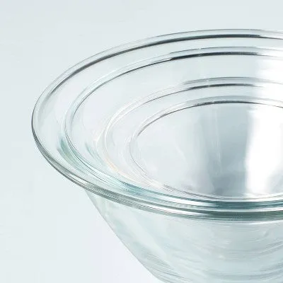Open Box - 4pc Glass Mixing Bowl Set Clear - Hearth & Hand with Magnolia
