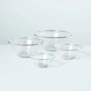 Open Box - 4pc Glass Mixing Bowl Set Clear - Hearth & Hand with Magnolia