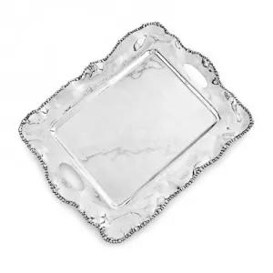 ORGANIC PEARL KRISTI RECT TRAY W/ HANDLES
