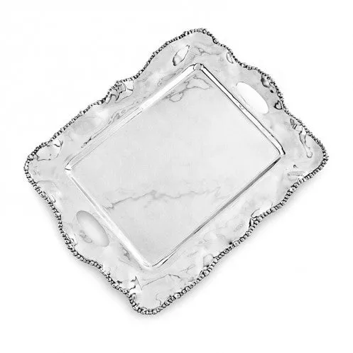ORGANIC PEARL KRISTI RECT TRAY W/ HANDLES