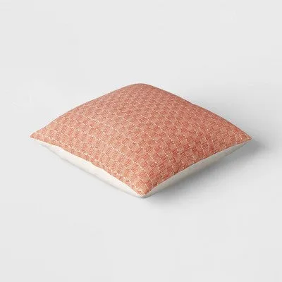 Oversized Textural Woven Square Throw Pillow Orange - Threshold