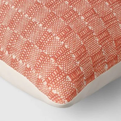 Oversized Textural Woven Square Throw Pillow Orange - Threshold