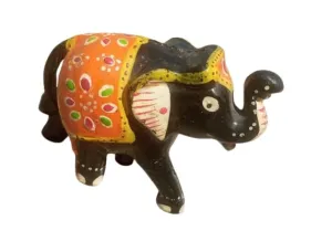 Paper Mache Elephant Action Showpiece for Home Décor(11X08) CM