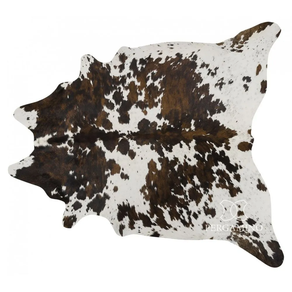 Pergamino Tricolour Brown and White Cowhide Rug