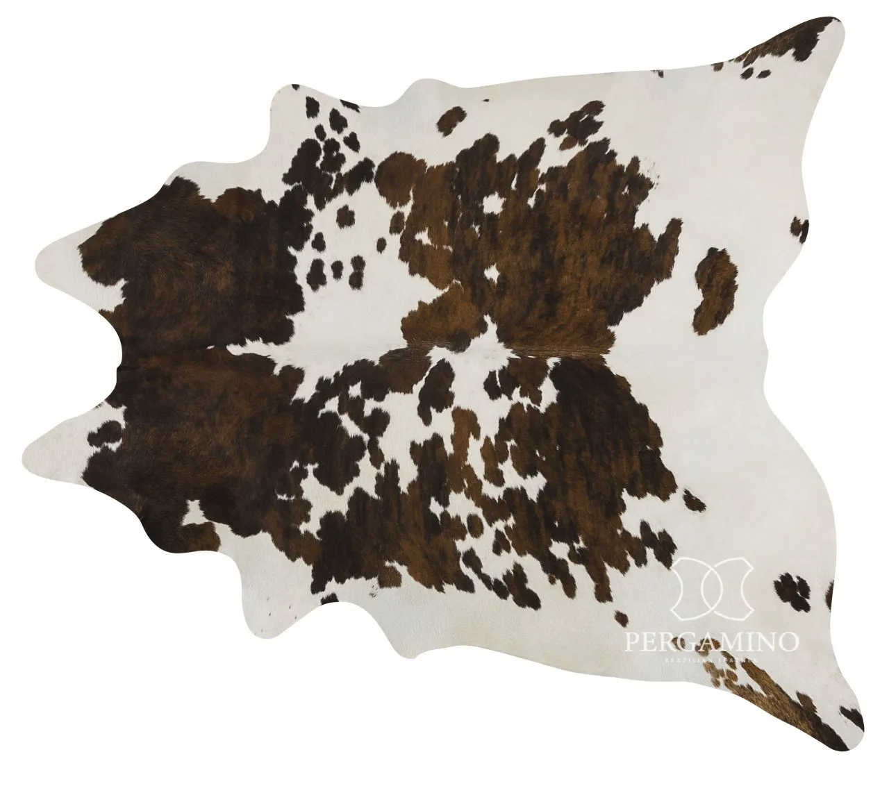 Pergamino Tricolour Brown and White Cowhide Rug