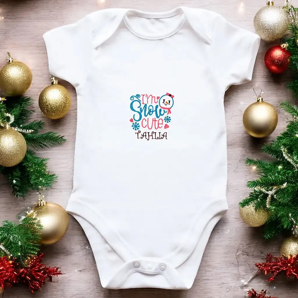 Personalised "I'm Snow Cute" Baby Body
