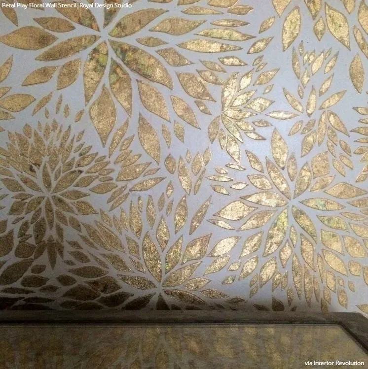 Petal Play Floral Damask Wall Stencil