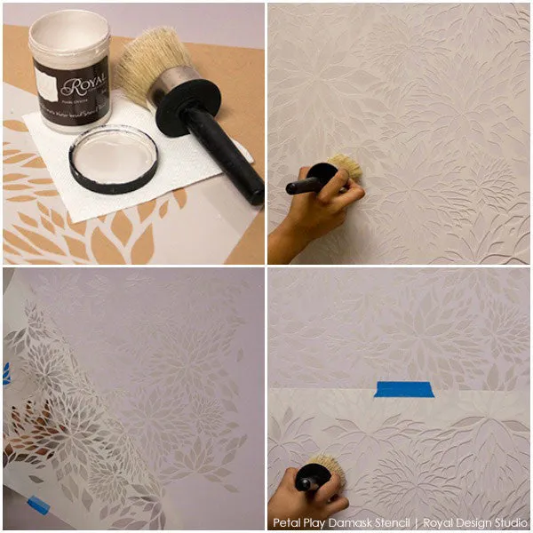 Petal Play Floral Damask Wall Stencil