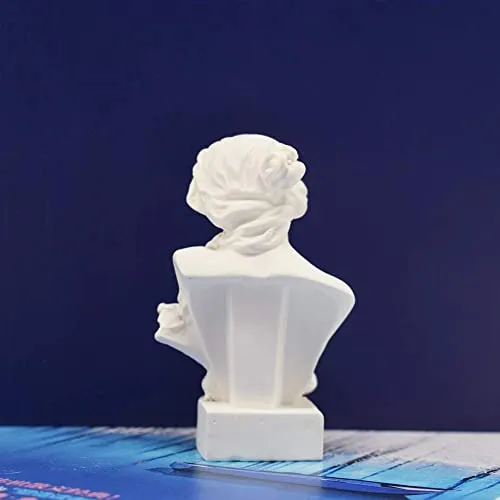 picaru Resin Bust Statue 2.95 Inch Plaster Figurines Mini Home Decoration Sculpture White for Art Hobbyist-Artemis