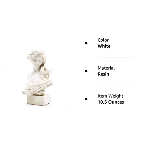 picaru Resin Bust Statue 2.95 Inch Plaster Figurines Mini Home Decoration Sculpture White for Art Hobbyist-Artemis