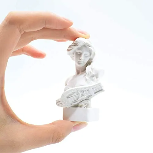 picaru Resin Bust Statue 2.95 Inch Plaster Figurines Mini Home Decoration Sculpture White for Art Hobbyist-Artemis