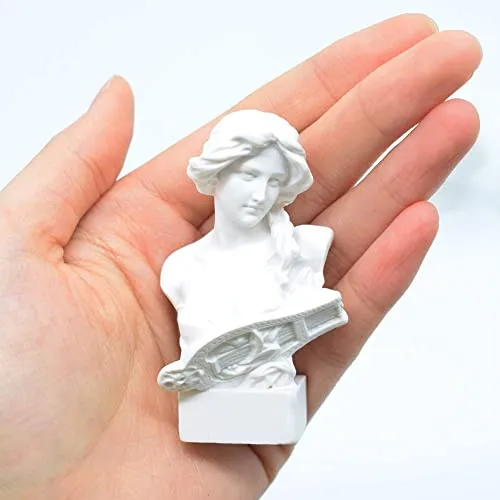 picaru Resin Bust Statue 2.95 Inch Plaster Figurines Mini Home Decoration Sculpture White for Art Hobbyist-Artemis