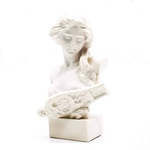picaru Resin Bust Statue 2.95 Inch Plaster Figurines Mini Home Decoration Sculpture White for Art Hobbyist-Artemis