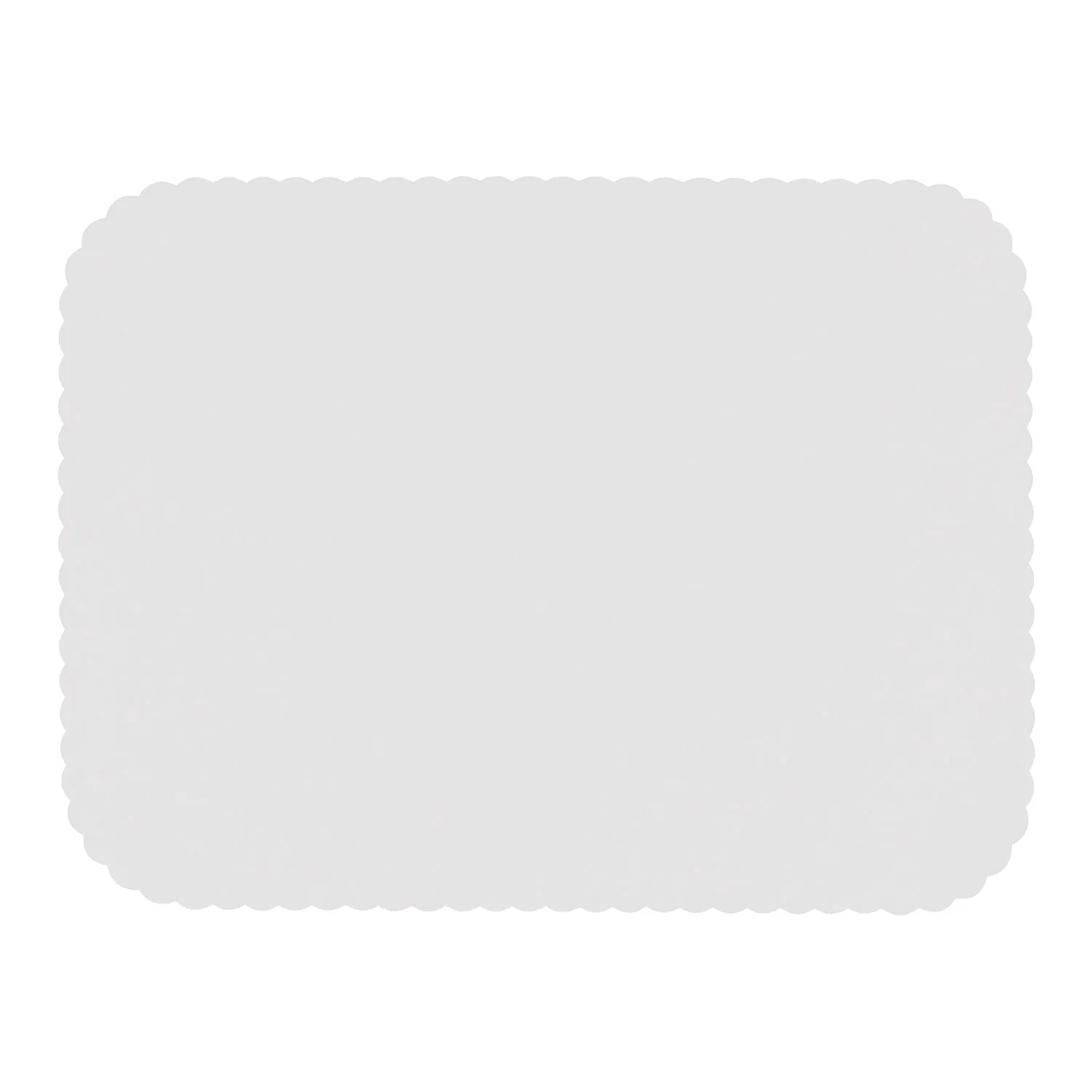 Plain White 12.75" x 16.5" Scallop Traymats, Pack of 1,000