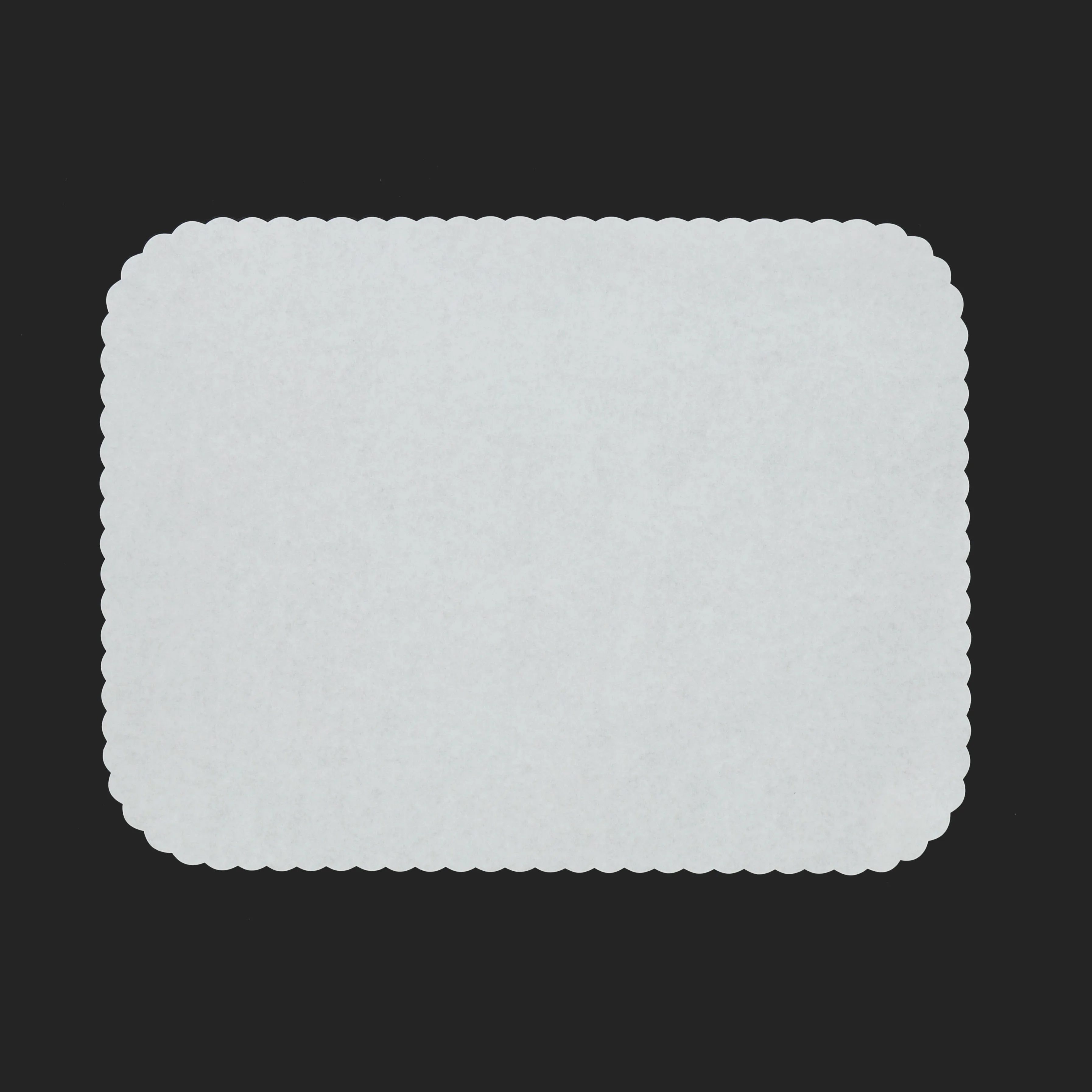 Plain White 12.75" x 16.5" Scallop Traymats, Pack of 1,000