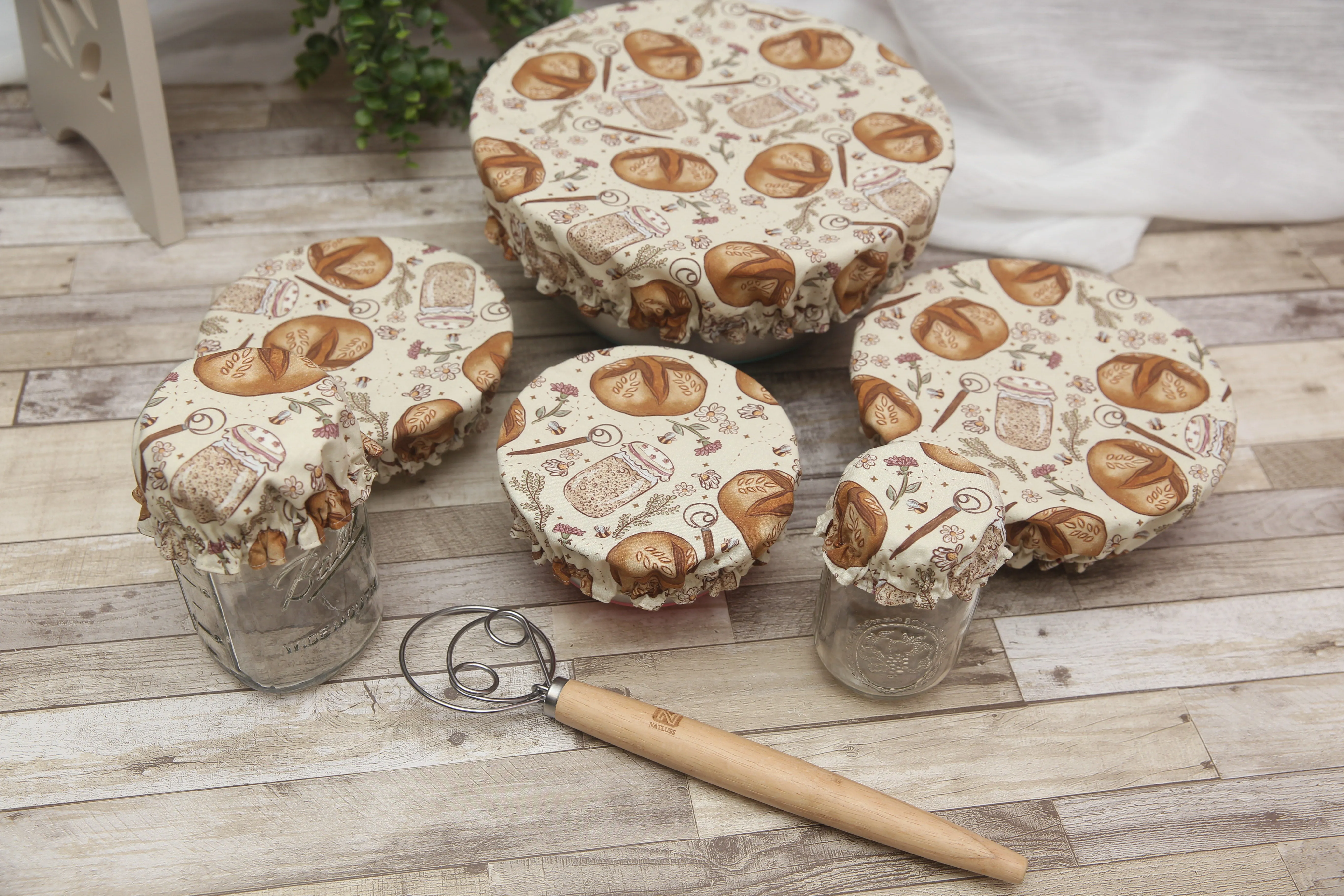 PRE-ORDER NON-PROP (Sourdough!) Bowl, Jar, Cup, Plate COVERS; Hot Pads; Jar Openers; MADE TO ORDER