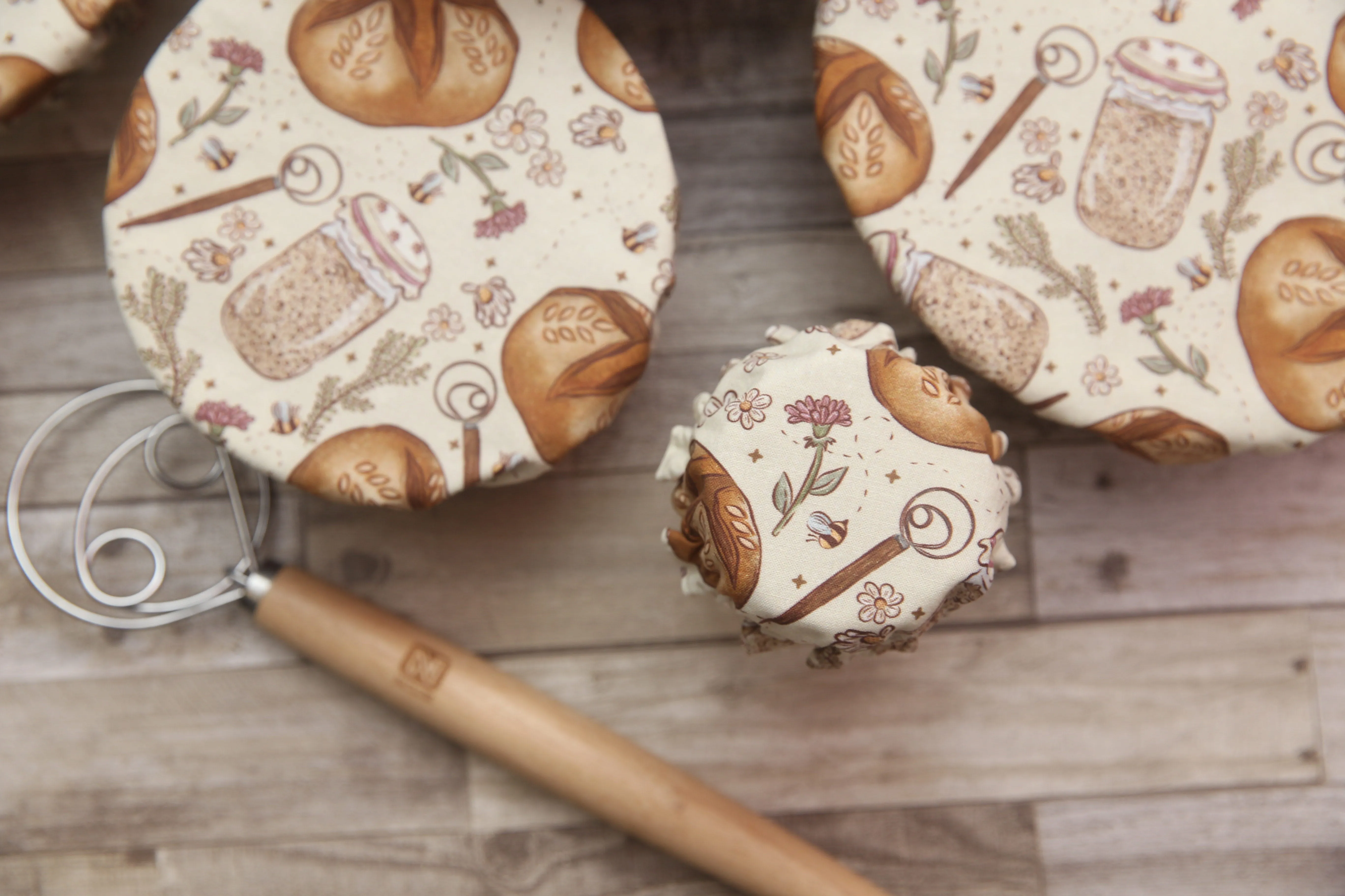 PRE-ORDER NON-PROP (Sourdough!) Bowl, Jar, Cup, Plate COVERS; Hot Pads; Jar Openers; MADE TO ORDER
