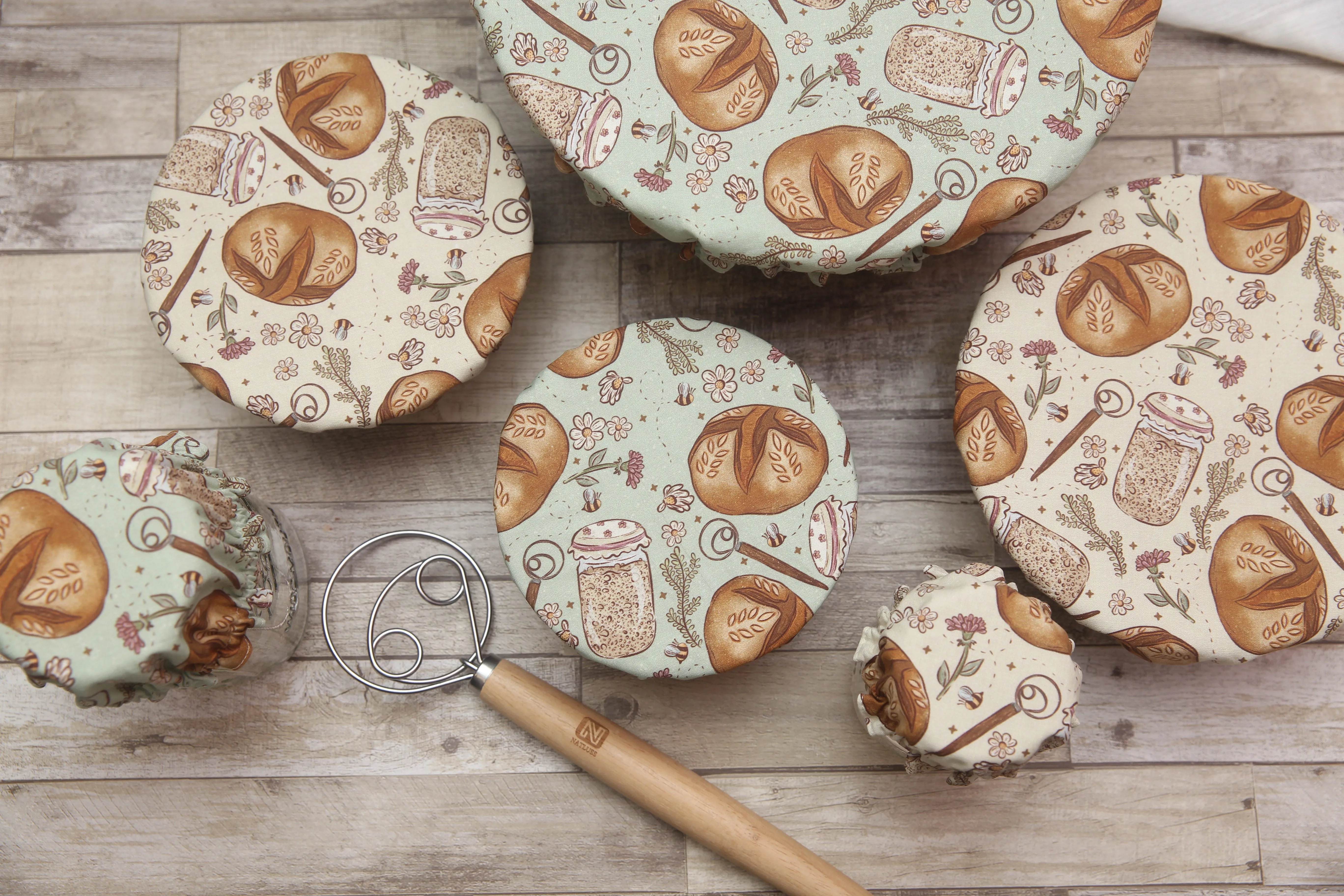 PRE-ORDER NON-PROP (Sourdough!) Bowl, Jar, Cup, Plate COVERS; Hot Pads; Jar Openers; MADE TO ORDER