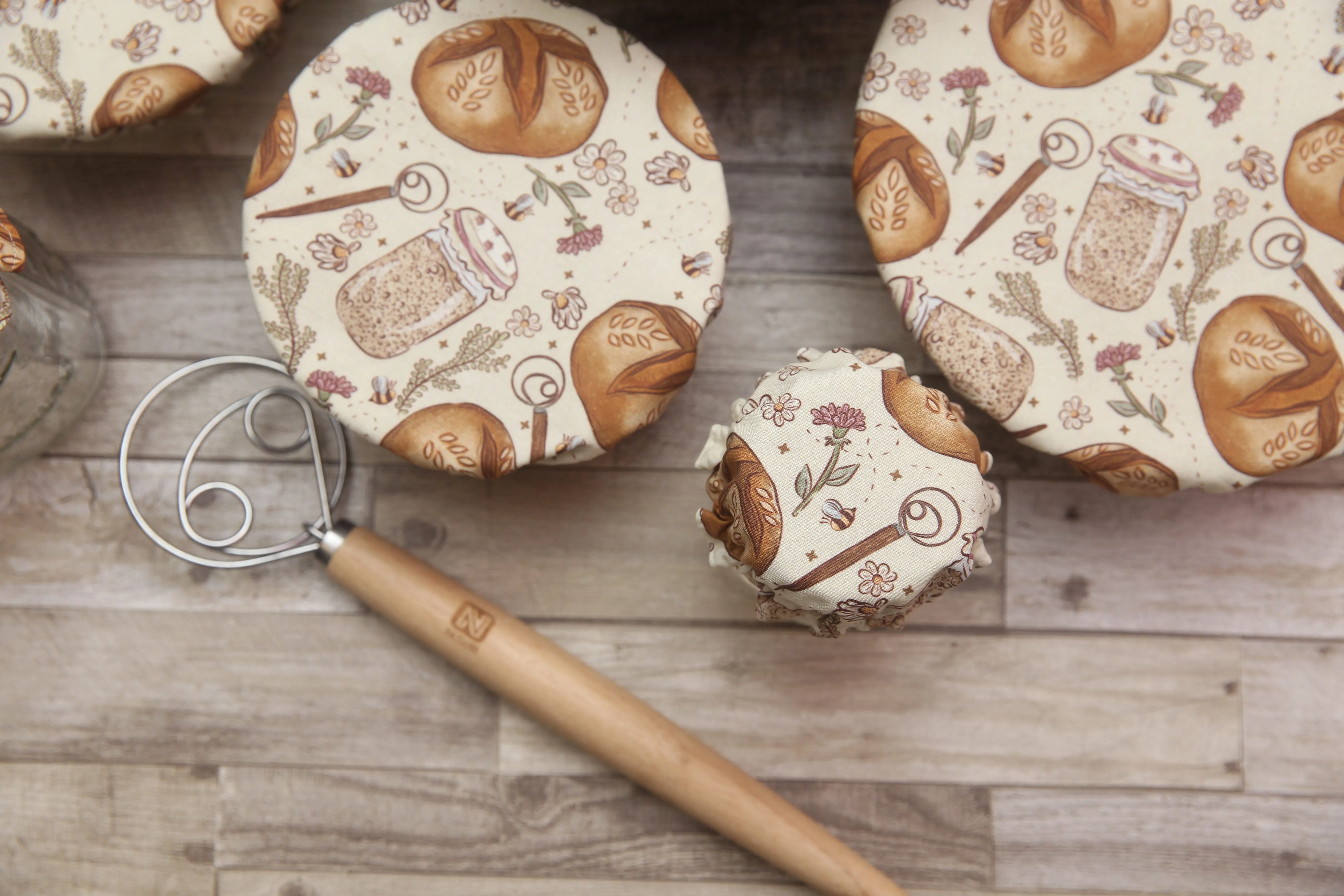 PRE-ORDER NON-PROP (Sourdough!) Bowl, Jar, Cup, Plate COVERS; Hot Pads; Jar Openers; MADE TO ORDER