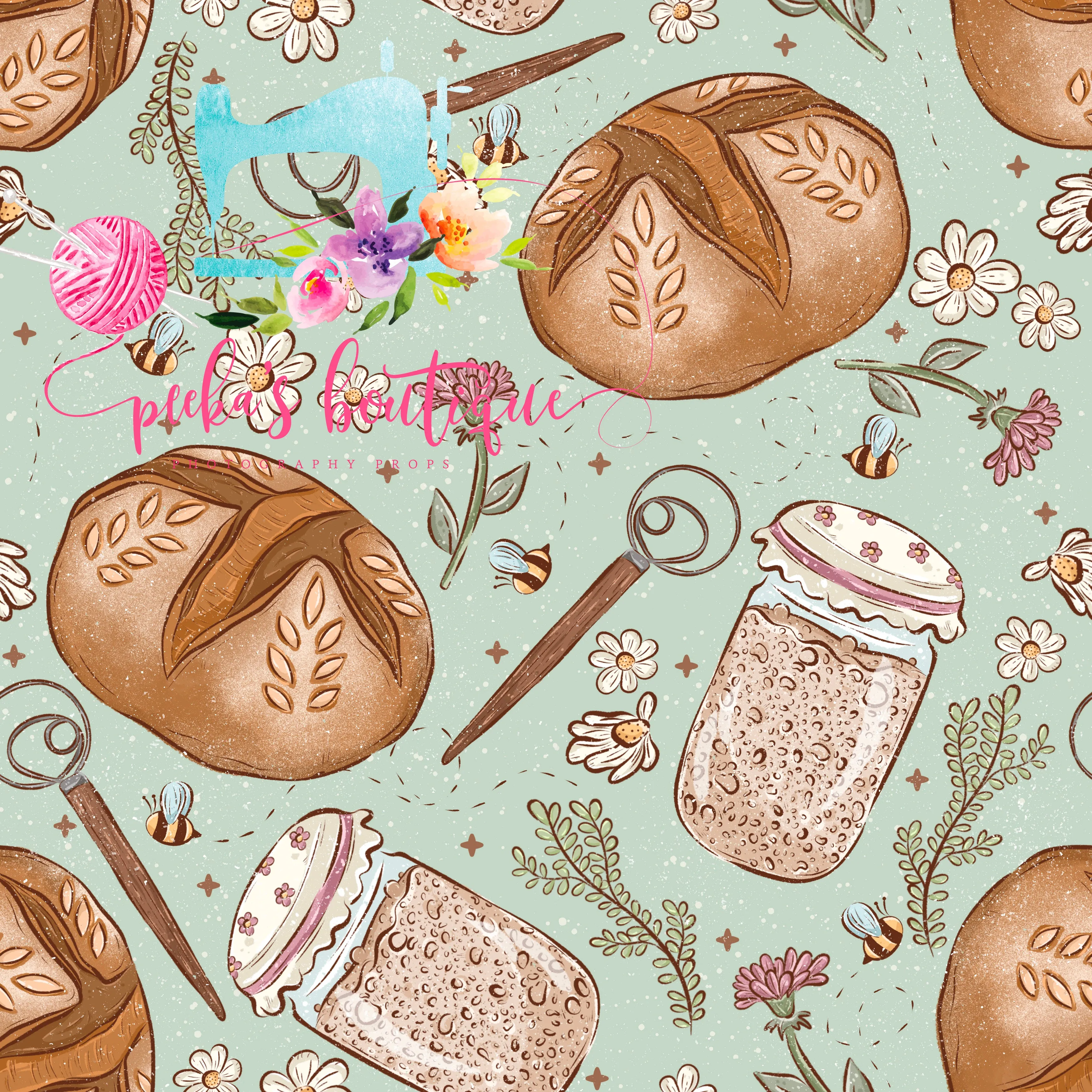 PRE-ORDER NON-PROP (Sourdough!) Bowl, Jar, Cup, Plate COVERS; Hot Pads; Jar Openers; MADE TO ORDER