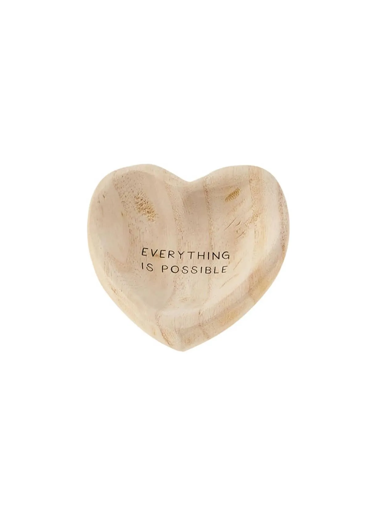 "Everything Is Possible" Wood Heart Trinket Tray
