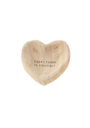 "Everything Is Possible" Wood Heart Trinket Tray