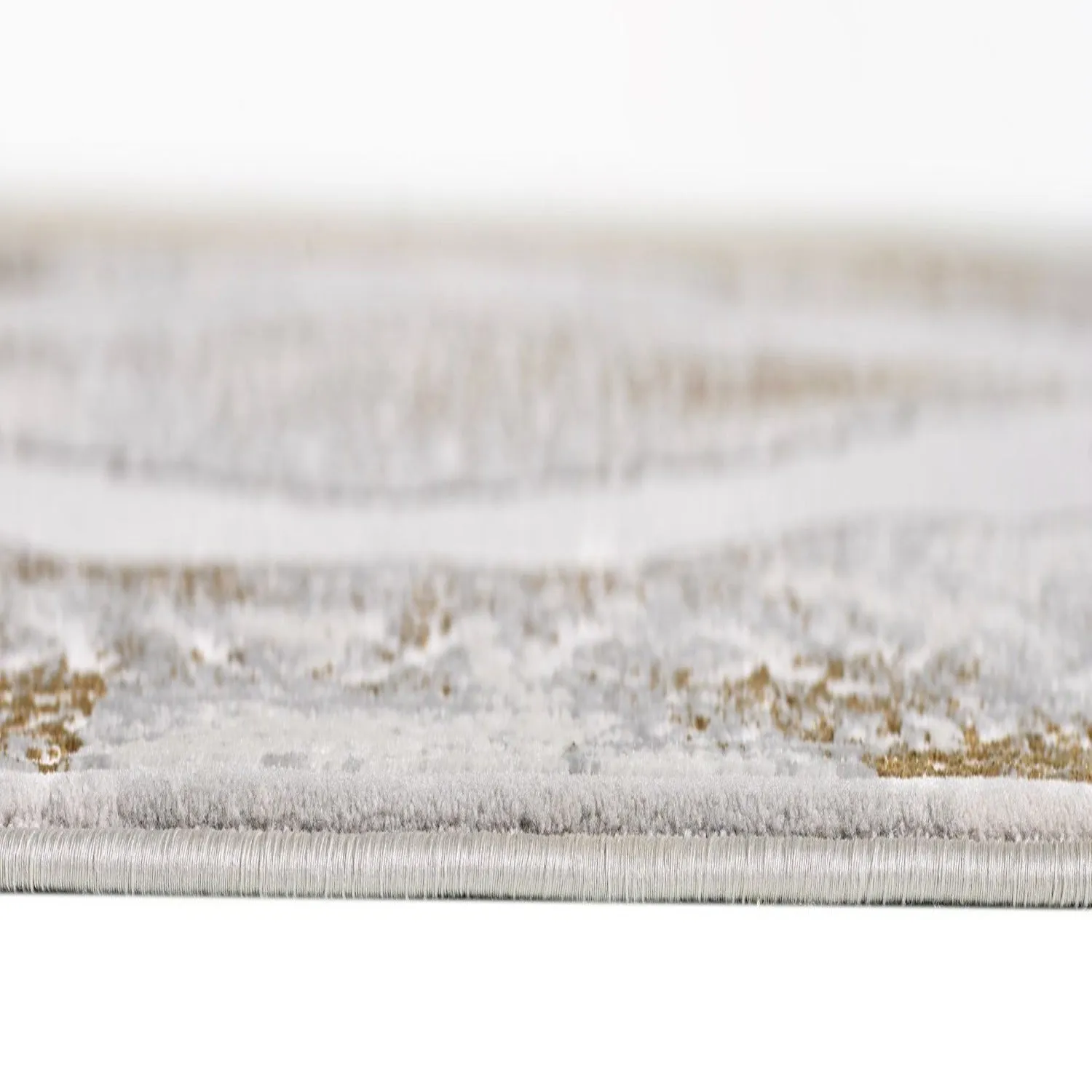 Regency-957 Area Rugs Runner Gold Chrome 8-X-11