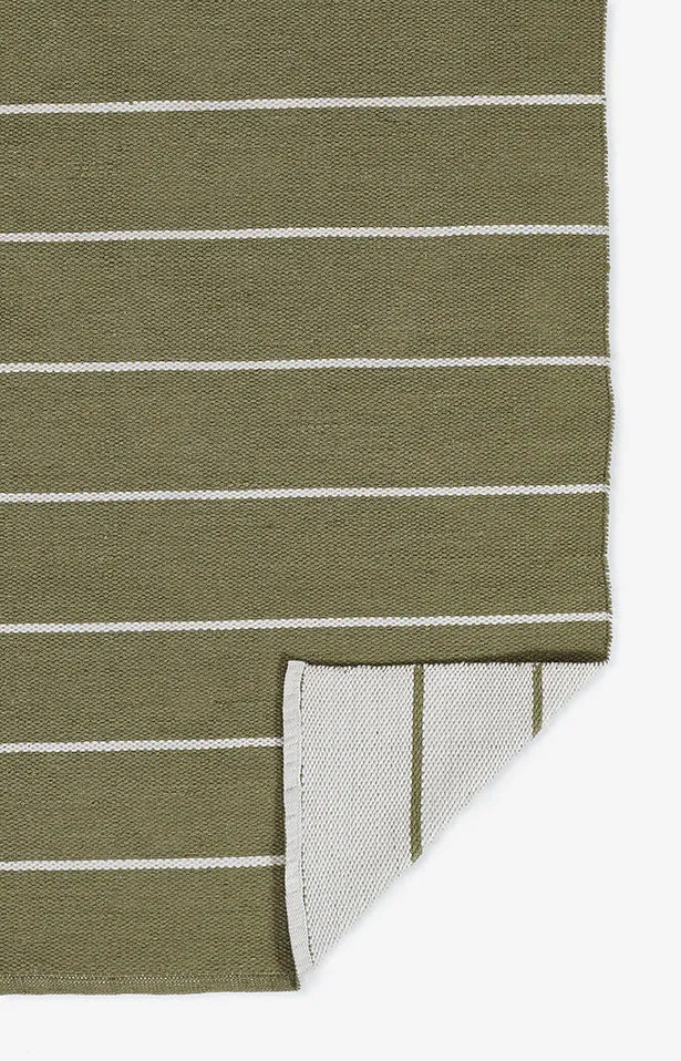 Ripple Green Stripe Reversible Rug