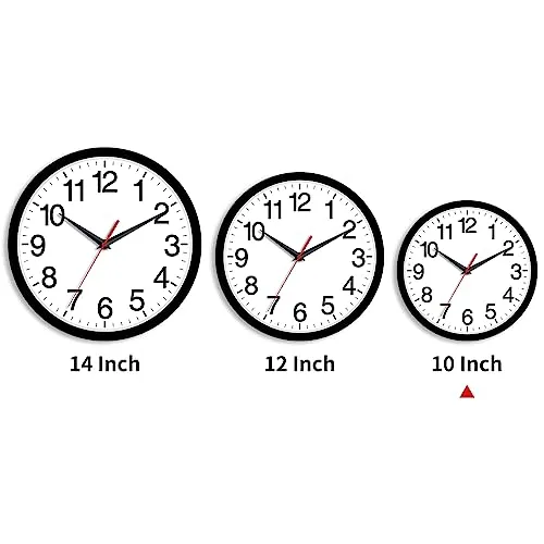 Rohioue Wall Clock, Modern 10 Inch Battery Operated Wall Clocks, Silent Non Ticking Analog Clock for Living Room, Office, Home, Bedroom, Kitchen, Bathroom(Black)