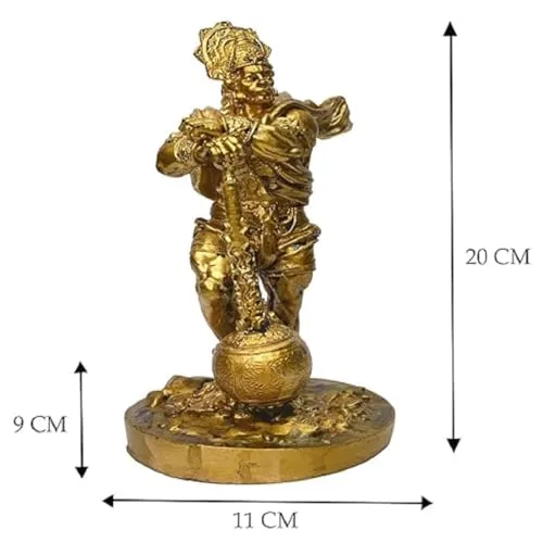 Rudram Bahubali Hanuman Ji Murti Statue for Home, Car Dashboard, Altars, Hindu Deity Figurine, Office Desk, Study Room (Large)