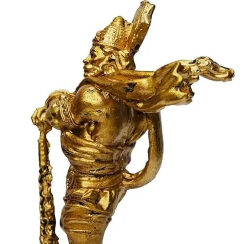 Rudram Bahubali Hanuman Ji Murti Statue for Home, Car Dashboard, Altars, Hindu Deity Figurine, Office Desk, Study Room (Large)