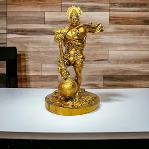 Rudram Bahubali Hanuman Ji Murti Statue for Home, Car Dashboard, Altars, Hindu Deity Figurine, Office Desk, Study Room (Large)