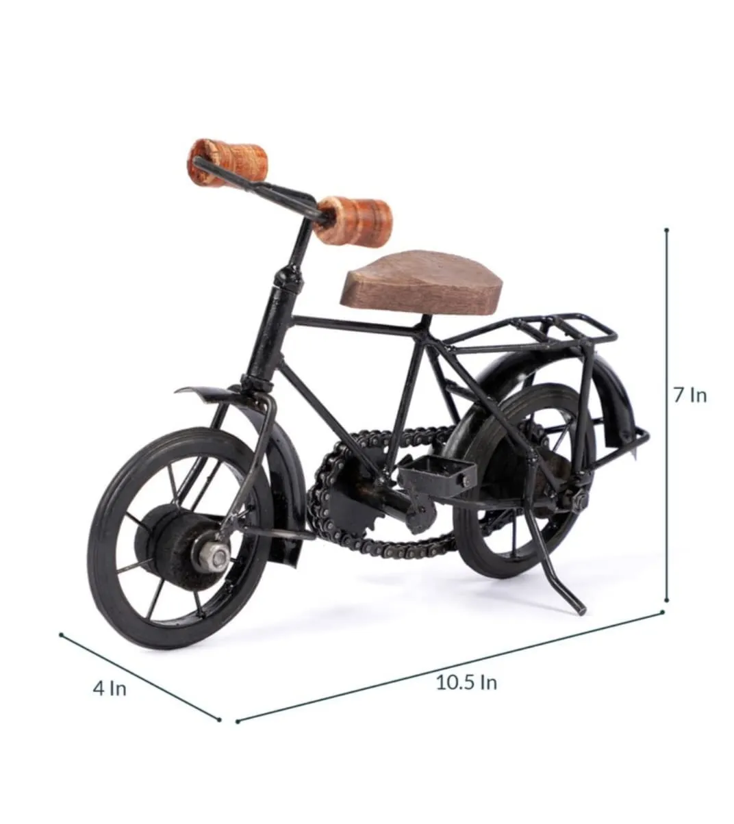 S Rock Handicrafts Wood Decorative Miniature of Metal Cycle Bicycle Showpiece (Black)