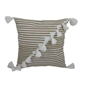 Sage Green Tassel Square Indoor/Outdoor Pillow