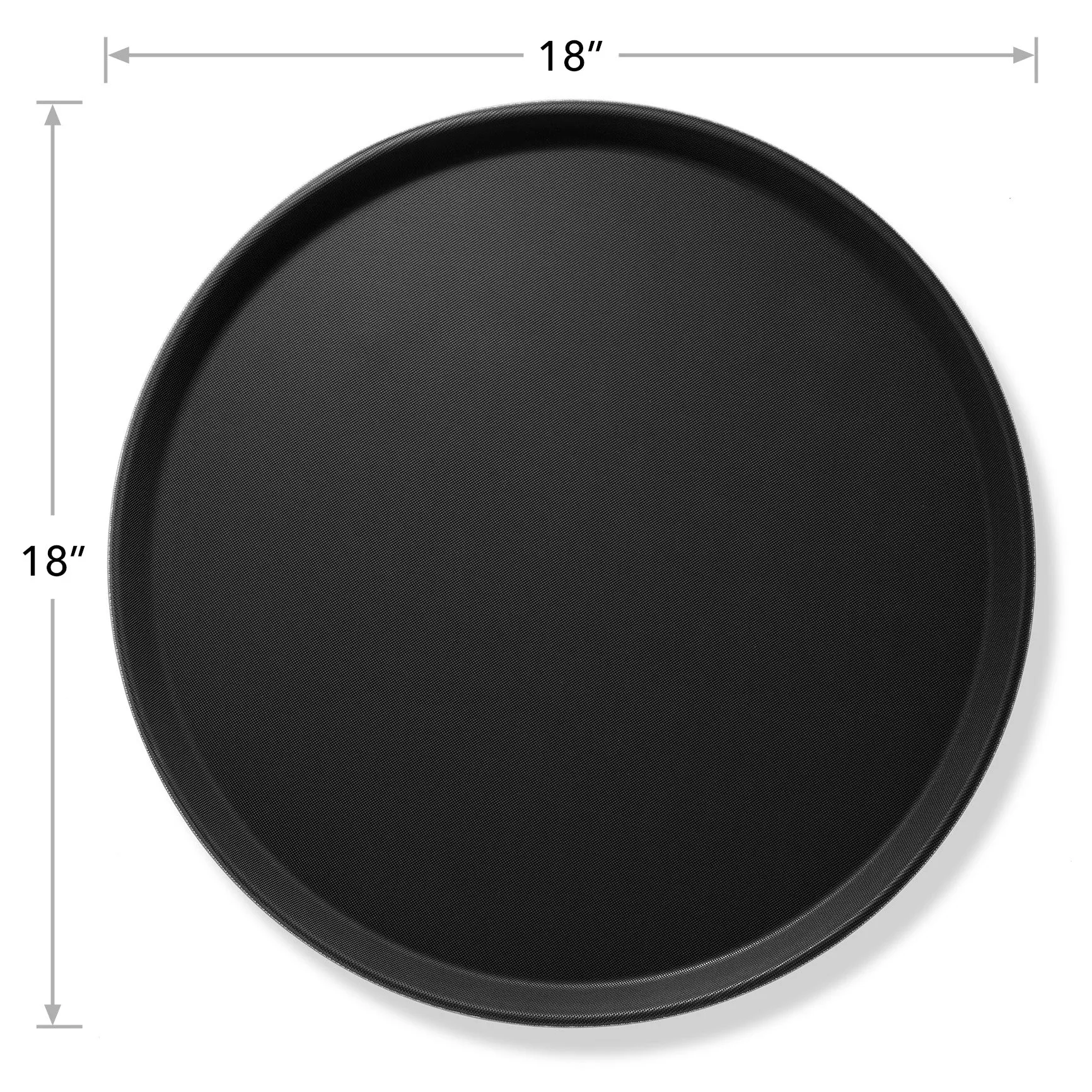 (Set of 2) Round Restaurant Serving Trays, Non-Slip NSF Food Service