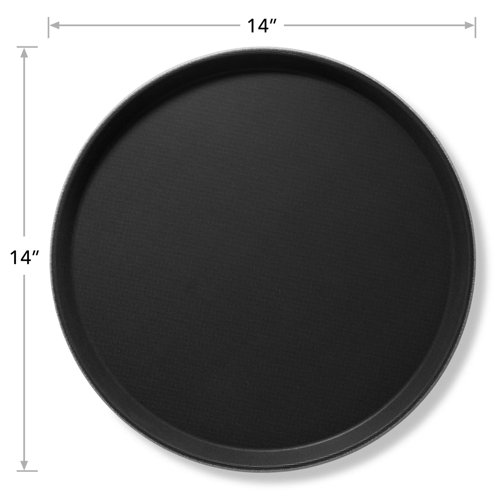 (Set of 2) Round Restaurant Serving Trays, Non-Slip NSF Food Service