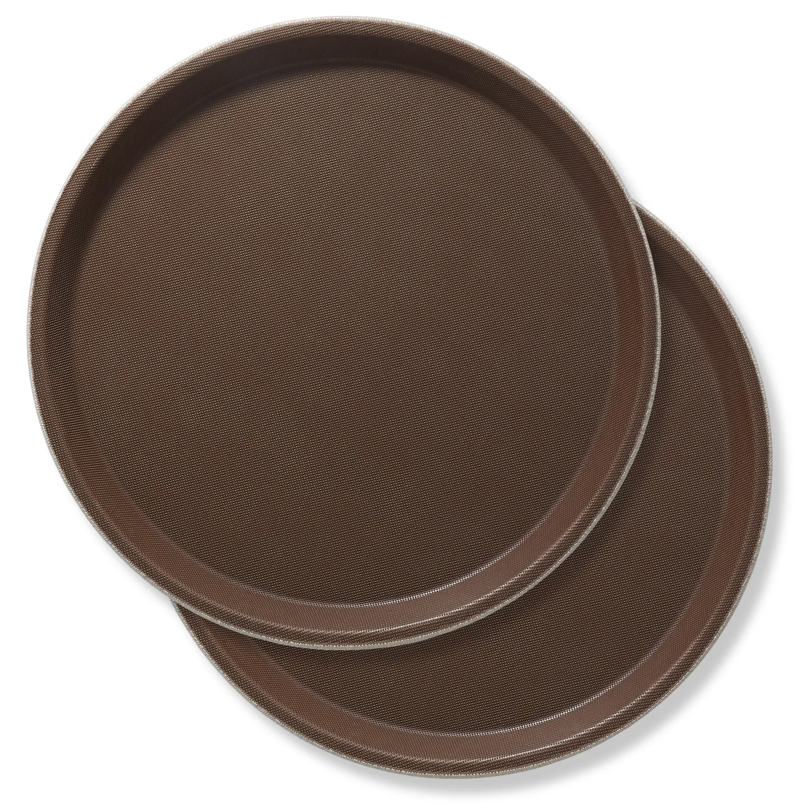 (Set of 2) Round Restaurant Serving Trays, Non-Slip NSF Food Service