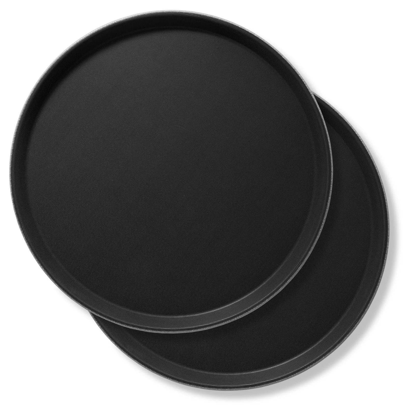 (Set of 2) Round Restaurant Serving Trays, Non-Slip NSF Food Service