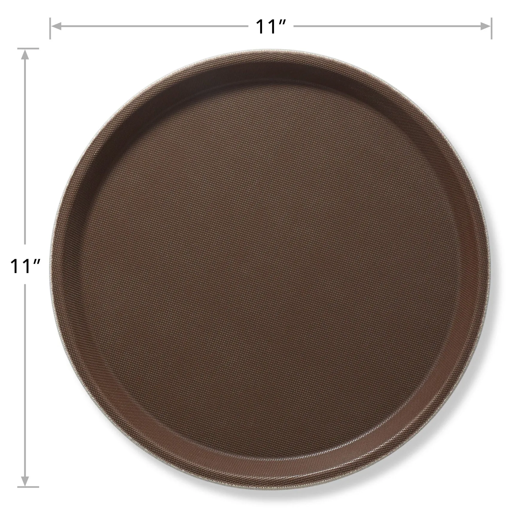 (Set of 2) Round Restaurant Serving Trays, Non-Slip NSF Food Service