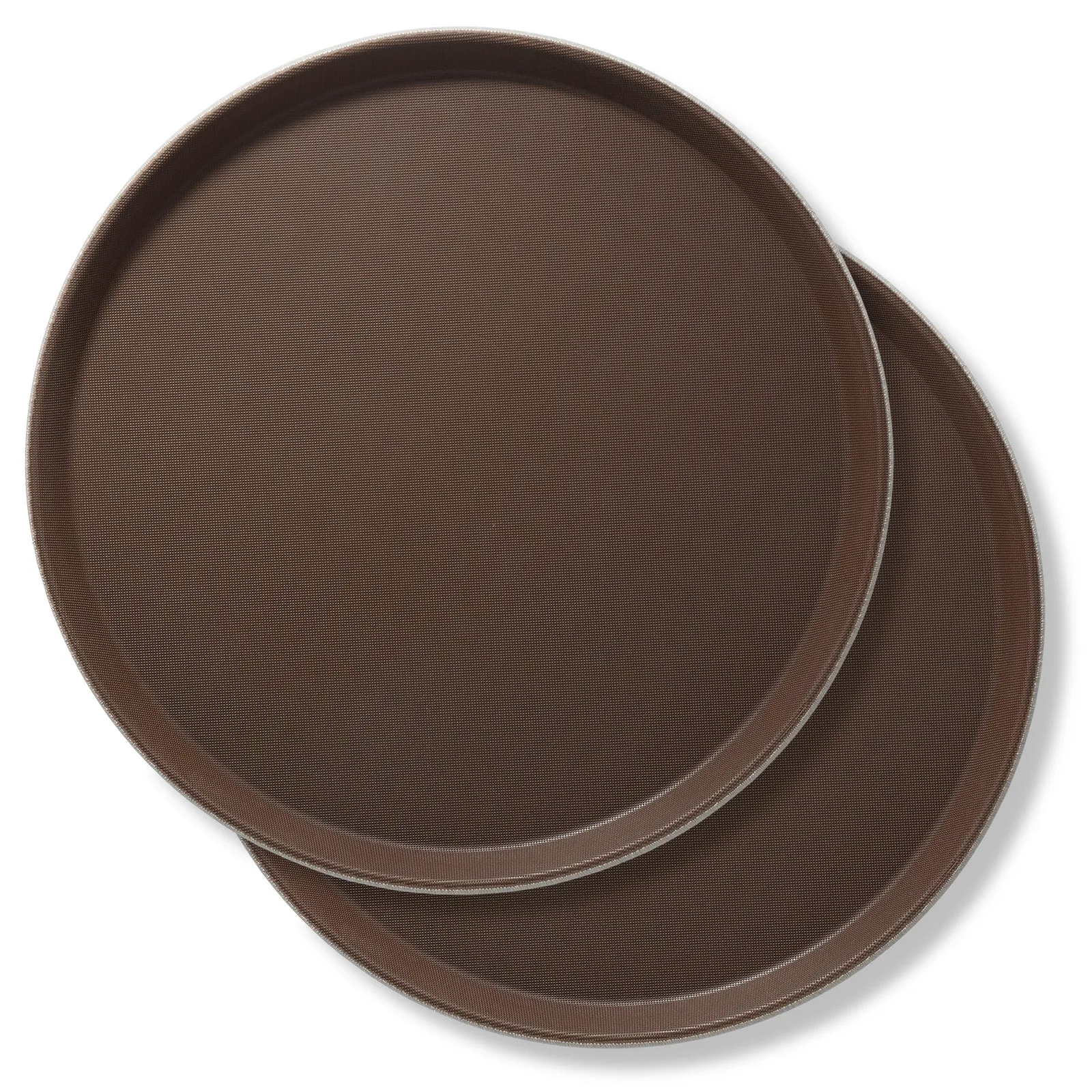 (Set of 2) Round Restaurant Serving Trays, Non-Slip NSF Food Service
