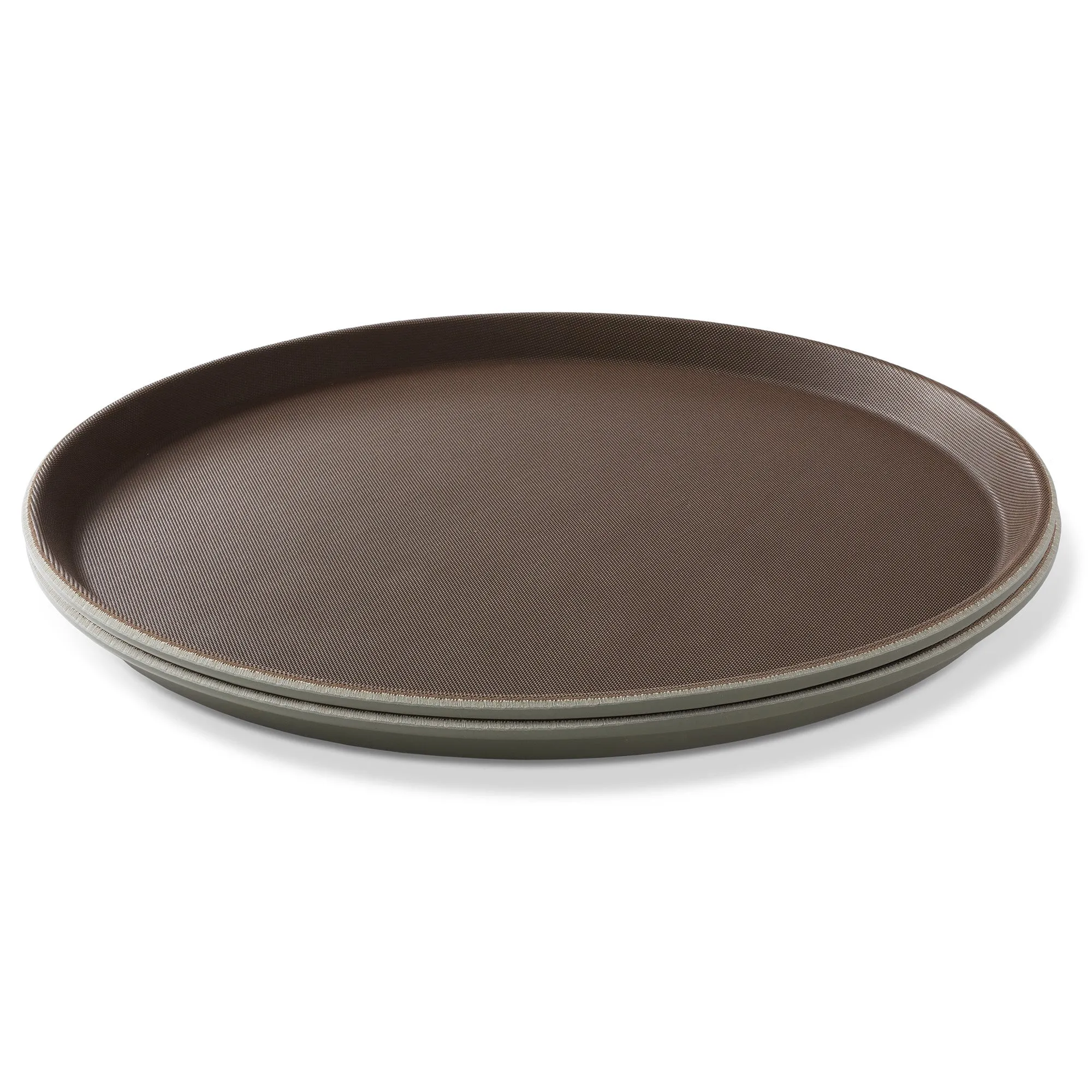 (Set of 2) Round Restaurant Serving Trays, Non-Slip NSF Food Service
