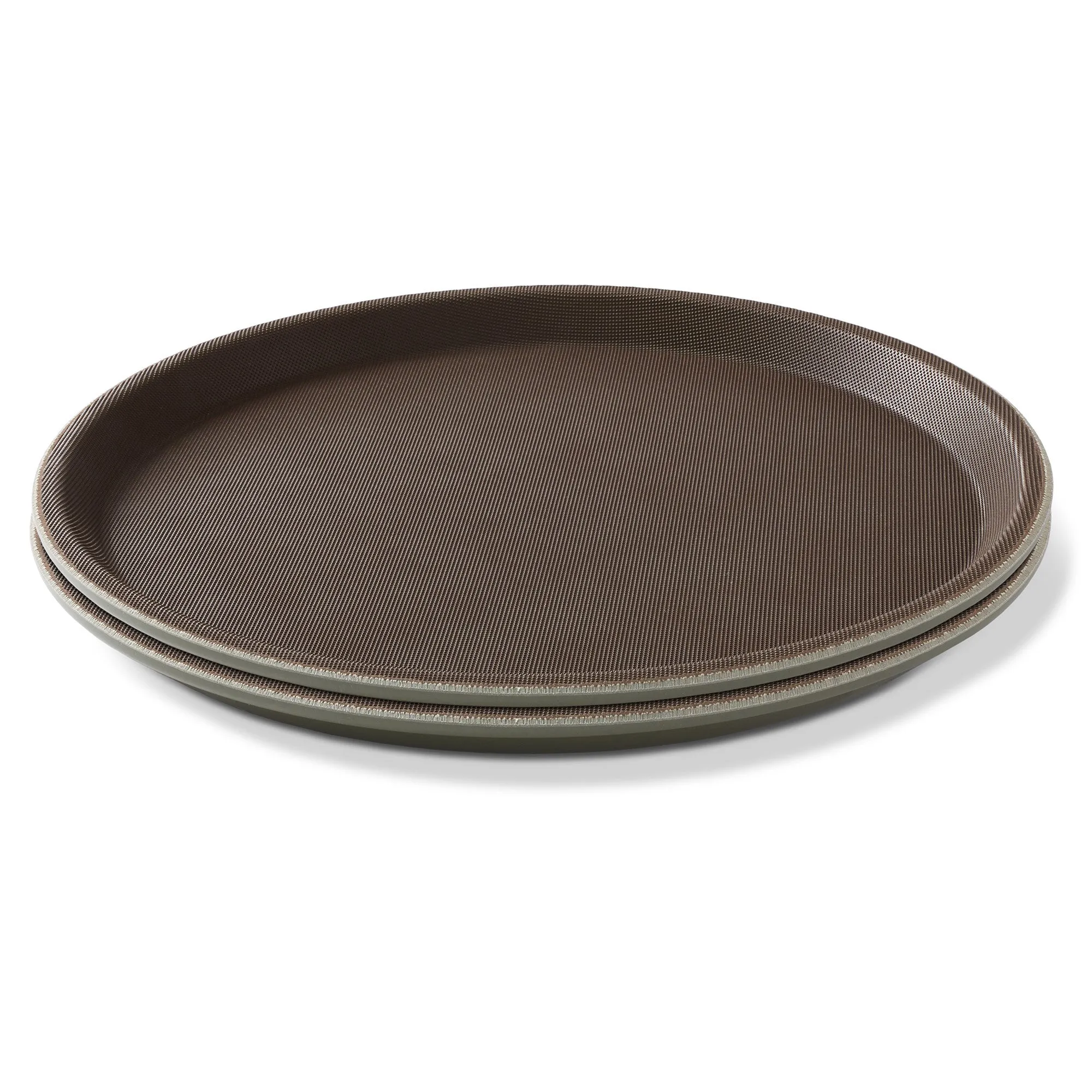 (Set of 2) Round Restaurant Serving Trays, Non-Slip NSF Food Service