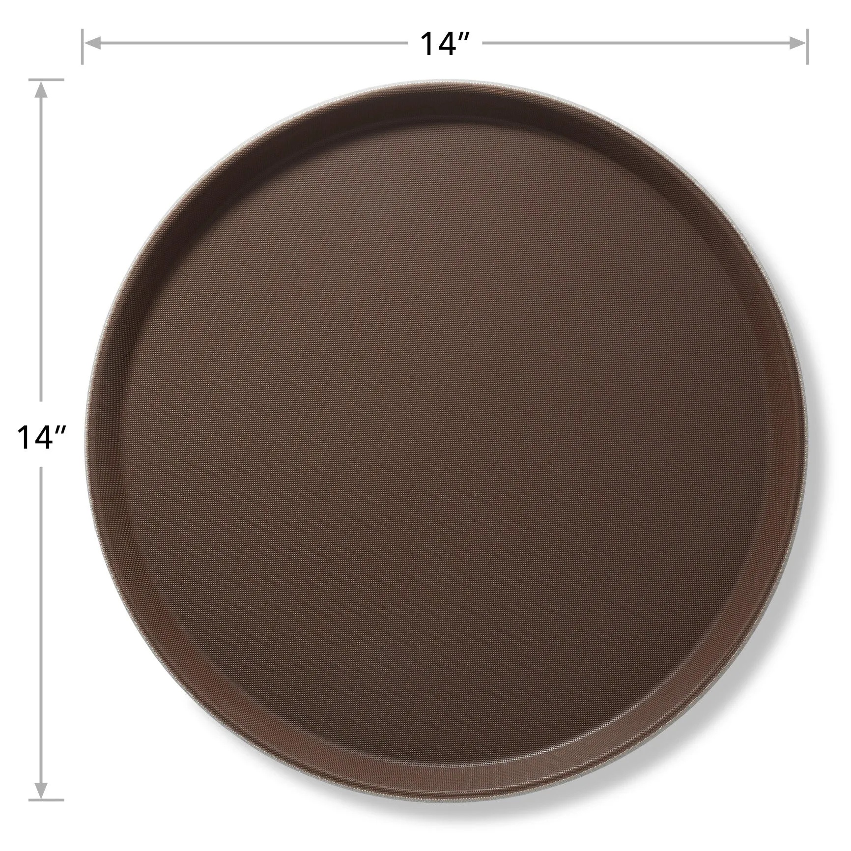 (Set of 2) Round Restaurant Serving Trays, Non-Slip NSF Food Service