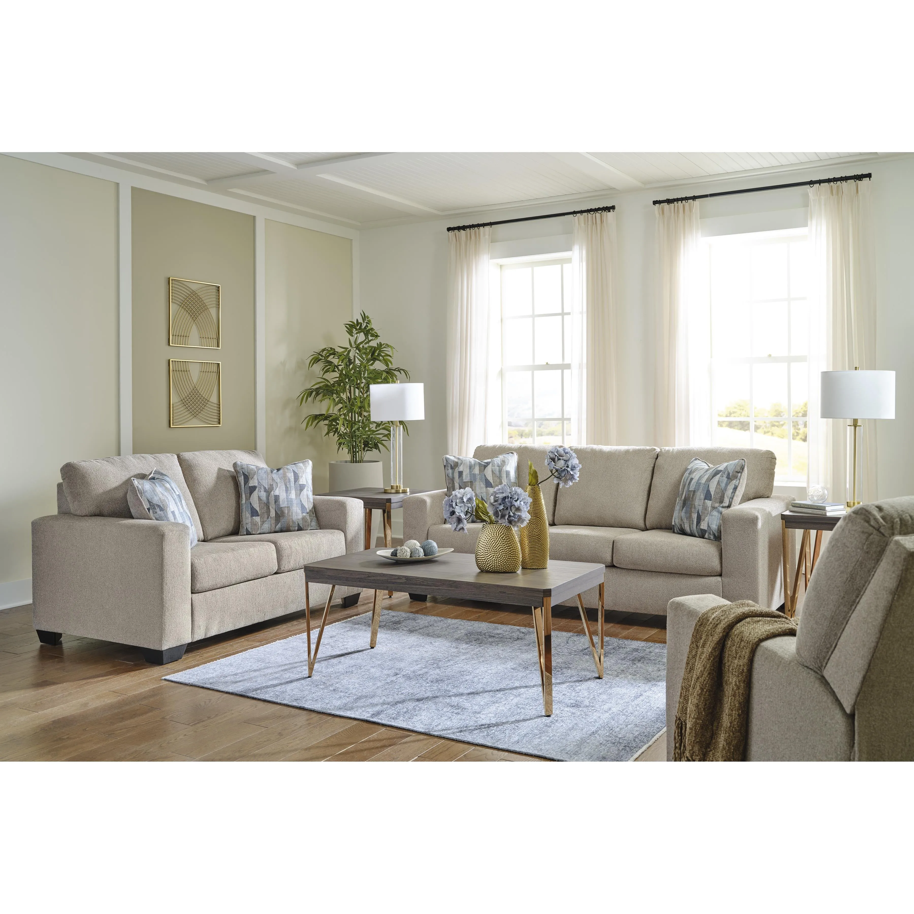 Signature Design by Ashley Deltona Stationary Fabric Loveseat 5120435
