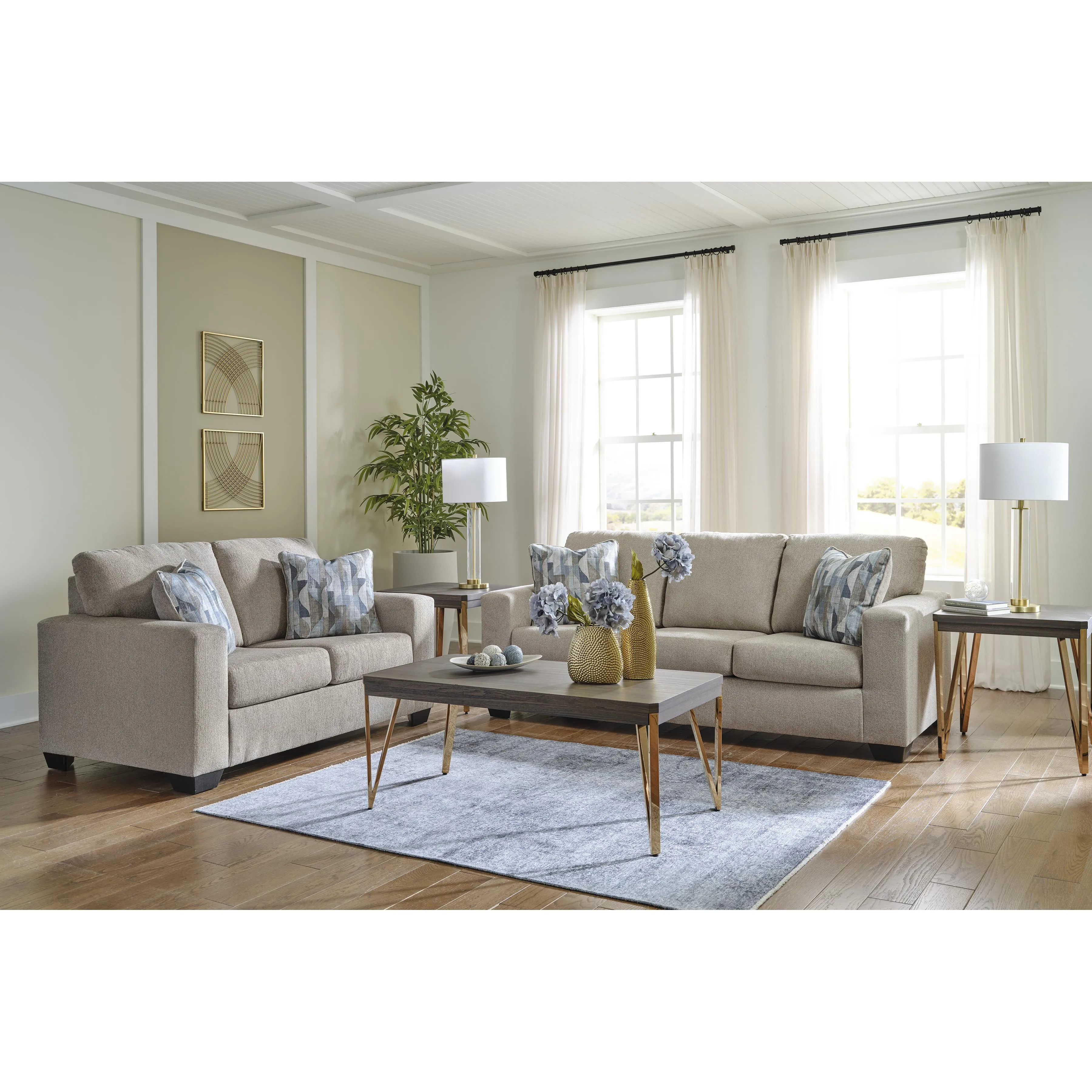 Signature Design by Ashley Deltona Stationary Fabric Loveseat 5120435