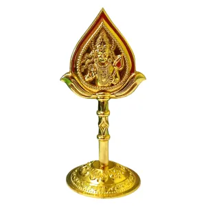 SRian Lord Murugan Vel Idol with Face for Car Dashboard, Pooja Room | Double Sided Design | Height -10 cm, Golden Color