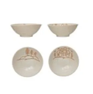 Stamped Stoneware Bowl