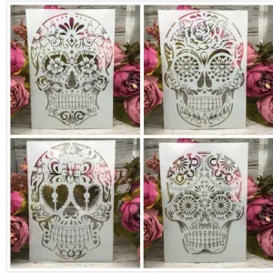 STENCILS SUGAR SKULL SET OF 4