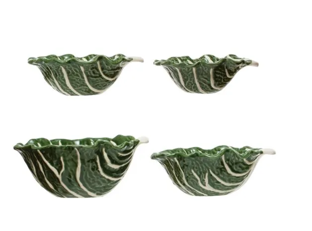 Stoneware Green Cabbage Set