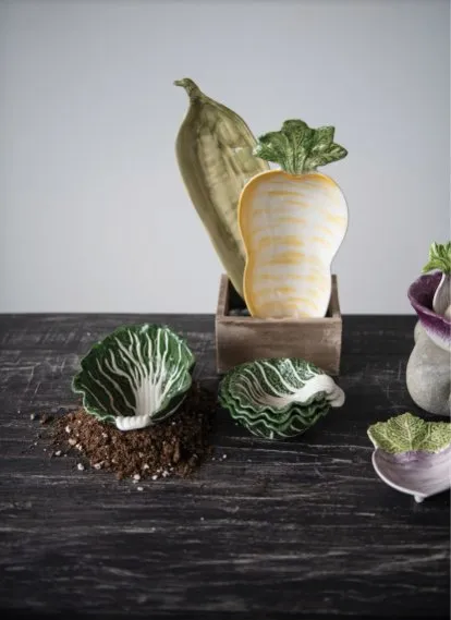 Stoneware Green Cabbage Set